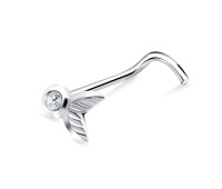 Fishtail Silver Curved Nose Stud NSKB-692